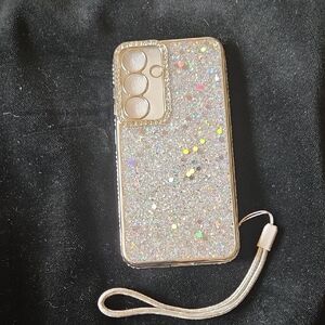 Glittery Gold Phone Case with Strap